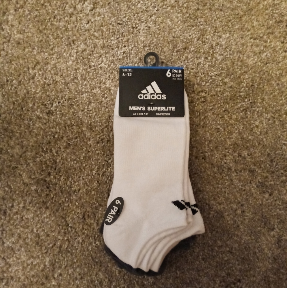 Adidas men's superlite aeroready no show 6 pair